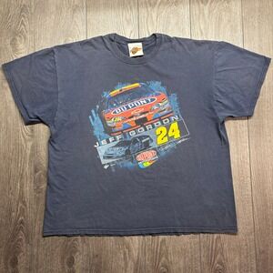 Vintage Jeff Gordon 24 DuPont XL NASCAR T-Shirt Winners Circle Navy Blue Mens